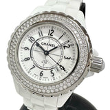 【CHANEL/シャネル】 J12 H0967 純正ダイヤモンド　ベゼル 腕時計 ホワイトセラミック/ダイヤモンド クオーツ 白文字盤/ダイヤモンドベゼル レディース
【中古】【真子質店】【GD】




【MaTKMi】
