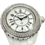 【CHANEL/シャネル】 J12 H0967 純正ダイヤモンド　ベゼル 腕時計 ホワイトセラミック/ダイヤモンド クオーツ 白文字盤/ダイヤモンドベゼル レディース
【中古】【真子質店】【GD】




【MaTKMi】