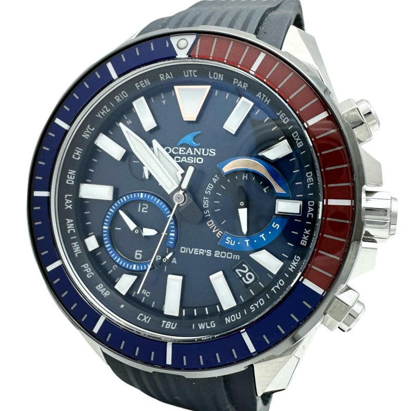 【CASIO/カシオ】 オシアナス OCW-P2000C-2AJF 腕時計 ステンレススチール/ラバー ソーラー電波 ブルー文字盤/ブルーラバーベルト メンズ 【中古】【真子質店】【GD】 【MiDK】