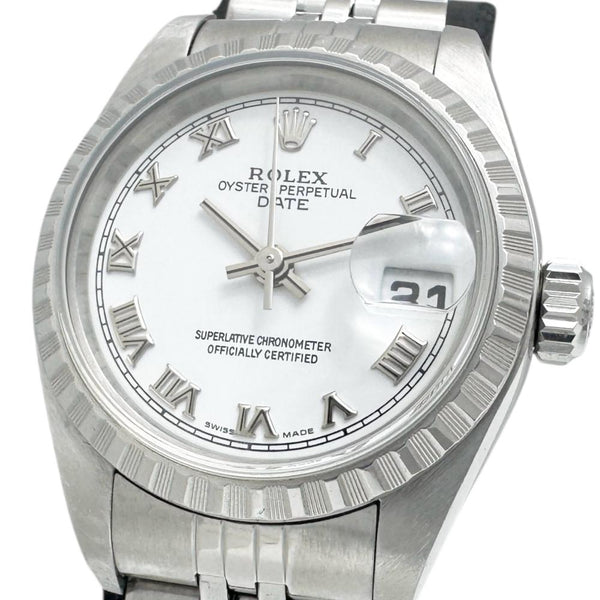 【ROLEX/ロレックス】 パーペチュアルデイト 79240 保有り ローマンインデックス 腕時計 ステンレススチール 自動巻き/オートマ F番（(2004年) ホワイト文字盤/シルバーベルト レディース
【中古】【真子質店】【BL】




【DMoIx】
【ex】