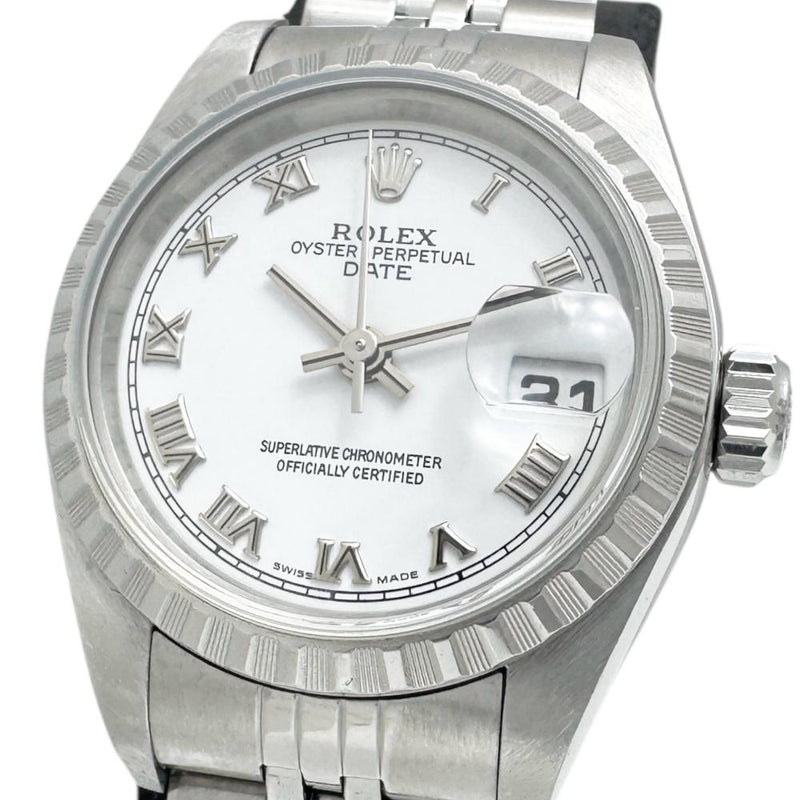 【ROLEX/ロレックス】 パーペチュアルデイト 79240 保有り ローマンインデックス 腕時計 ステンレススチール 自動巻き/オートマ F番（(2004年) ホワイト文字盤/シルバーベルト レディース
【中古】【真子質店】【BL】




【DMoIx】
【ex】