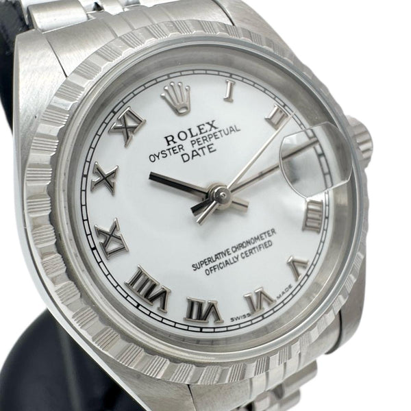 【ROLEX/ロレックス】 パーペチュアルデイト 79240 保有り ローマンインデックス 腕時計 ステンレススチール 自動巻き/オートマ F番（(2004年) ホワイト文字盤/シルバーベルト レディース
【中古】【真子質店】【BL】




【DMoIx】
【ex】