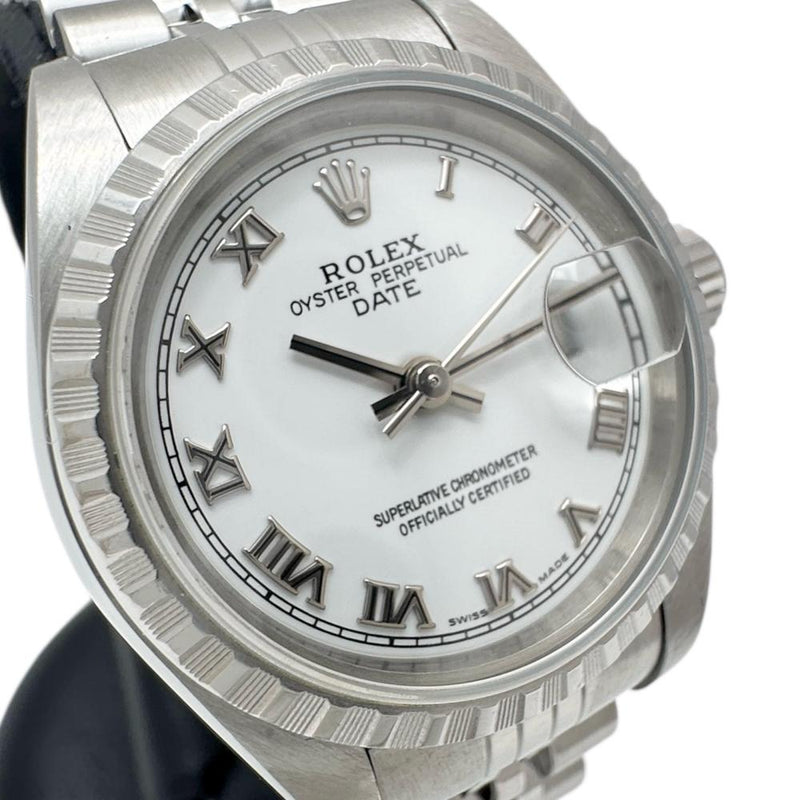 【ROLEX/ロレックス】 パーペチュアルデイト 79240 保有り ローマンインデックス 腕時計 ステンレススチール 自動巻き/オートマ F番（(2004年) ホワイト文字盤/シルバーベルト レディース
【中古】【真子質店】【BL】




【DMoIx】
【ex】