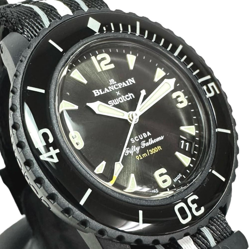 【Swatch/スウォッチ】 スキューバ フィフティファゾムス オーシャンオブストーム SO35B400 スウォッチ×ブランパン　保証書/ギャラ/箱付き 腕時計 セラミック/ナイロン 自動巻き/オートマ 黒文字盤/黒ナイロンベルト メンズ
【中古】【真子質店】【GD】




【DxK】