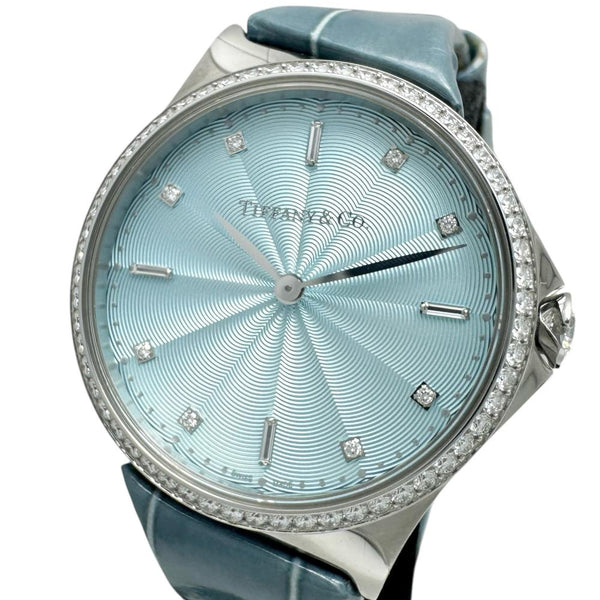 【TIFFANY&Co./ティファニー】 メトロ　ダイヤベゼル/ダイヤリューズ 6087485 腕時計 ステンレススチール/レザー クオーツ ティファニーブルー文字盤/ブルー革ベルト レディース
【中古】【真子質店】【BL】




【TTMoMo】