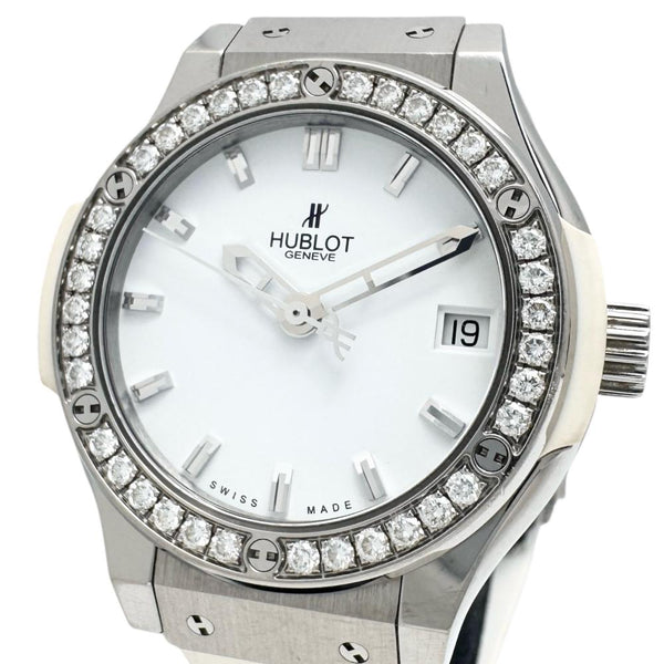 【HUBLOT/ウブロ】 クラシックフュージョン 581.NE.2010RW 保証書/ギャラ/箱付き　純正ダイヤ 腕時計 チタン/ラバー クオーツ ホワイト文字盤/ホワイトラバーベルト レディース
【中古】【真子質店】【BL】




【DMiSMo】