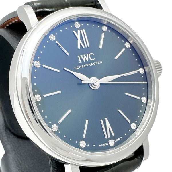 【IWC/インターナショナルウォッチカンパニー】 ポートフィノ IW357405 ダイヤ12P　保証書/ギャラ付き 腕時計 ステンレススチール/レザー 自動巻き/オートマ グリーン文字盤/ダークグリーンレザーベルト レディース
【中古】【真子質店】【BL】




【TKMox】