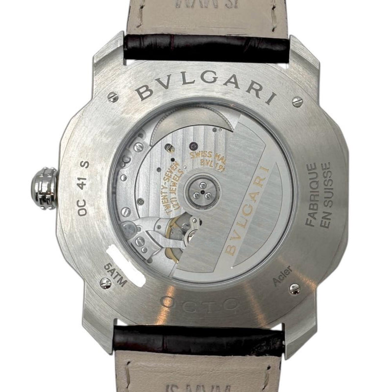 【BVLGARI/ブルガリ】 オクト OC41S 保証書/ギャラ/箱付き　裏スケルトン 腕時計 ステンレススチール/レザー 自動巻き/オートマ ダークブラウン文字盤/ブラウンレザー メンズ
【中古】【真子質店】【BL】




【MaxID】