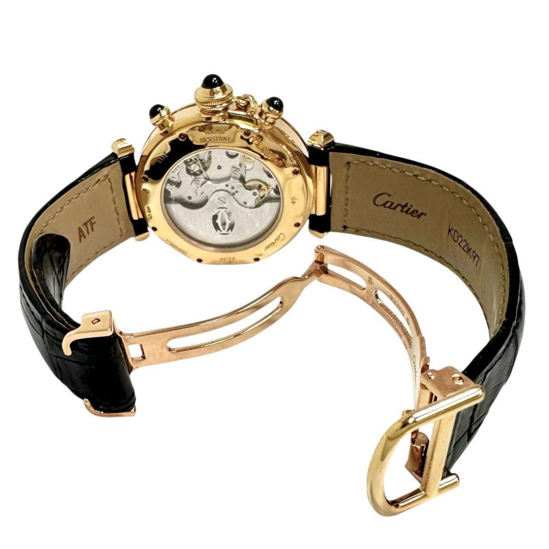 【CARTIER/カルティエ】 パシャ クロノグラフ W3017551 保証書/ギャラ/箱付き　2002年 FIFAワールドカップ 世界35本限定 裏スケルトン 腕時計 K18YGイエローゴールド/レザー 自動巻き/オートマ ゴールド文字盤/黒革ベルト メンズ
【中古】【真子質店】【BL】




【IIMiSI】