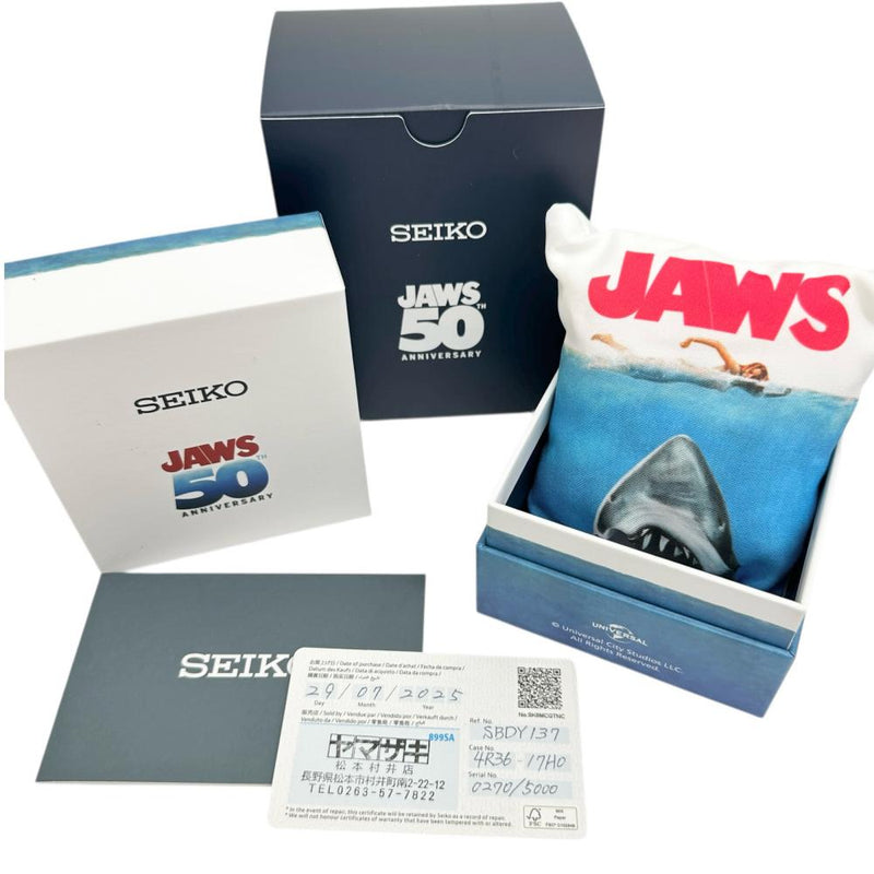 【SEIKO/セイコー】 4R36-17H0 箱/保有り ジョーズ 50周年記念 腕時計 ステンレススチール/ラバー 自動巻き/オートマ ブルーグラデーション文字盤/ブルーラバーベルト メンズ
【中古】【真子質店】【GD】




【MiTMo】