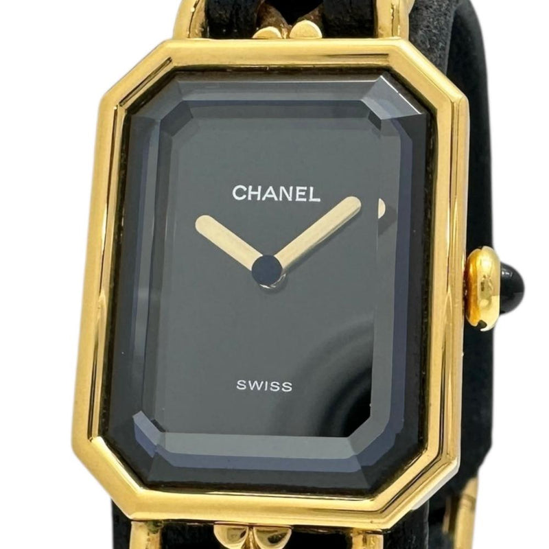 T012 シャネル プルミエールL H0001 GP×レザー クォーツ CHANEL/シャネル】 H0001 プルミエール L 腕時計 GP/レザー クオーツ