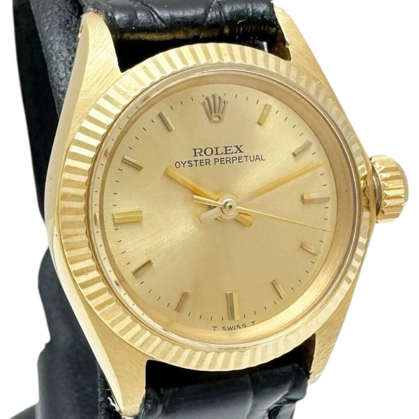 【ROLEX/ロレックス】 6619 オイスターパーペチュアル 腕時計 K18YGイエローゴールド/レザー 自動巻き/オートマ ゴールド文字盤/ブラックレザー社外ベルト レディース
【中古】【真子質店】【BL】




【TMiMaMi】
【ex】