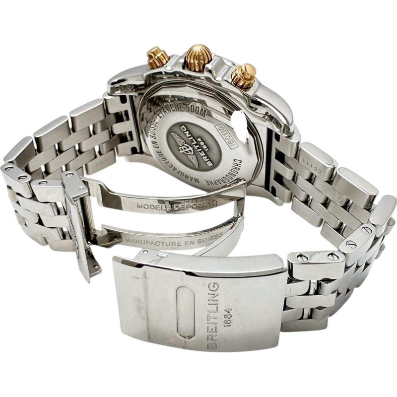 【BREITLING/ブライトリング】 IB0110 クロノマット44 ビコロ 腕時計 ステンレススチール 自動巻き/オートマ ブラック＆ゴールド文字盤/シルバーベルト レディース
【中古】【真子質店】【BL】




【DTSx】