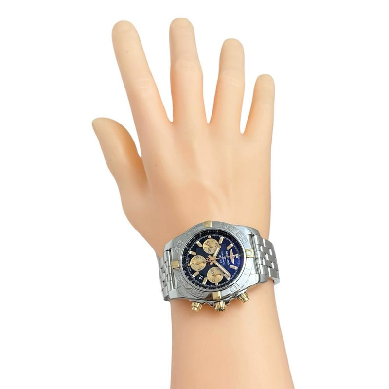 【BREITLING/ブライトリング】 IB0110 クロノマット44 ビコロ 腕時計 ステンレススチール 自動巻き/オートマ ブラック＆ゴールド文字盤/シルバーベルト レディース
【中古】【真子質店】【BL】




【DTSx】