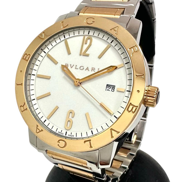 【BVLGARI/ブルガリ】 ブルガリブルガリ BB41SPG 保証書/ギャラ/箱付き　裏スケルトン 腕時計 ステンレススチール/K18PGピンクゴールド 自動巻き/オートマ 白文字盤/シルバー×ピンクゴールド メンズ
【中古】【真子質店】【BL】




【DMaDMo】