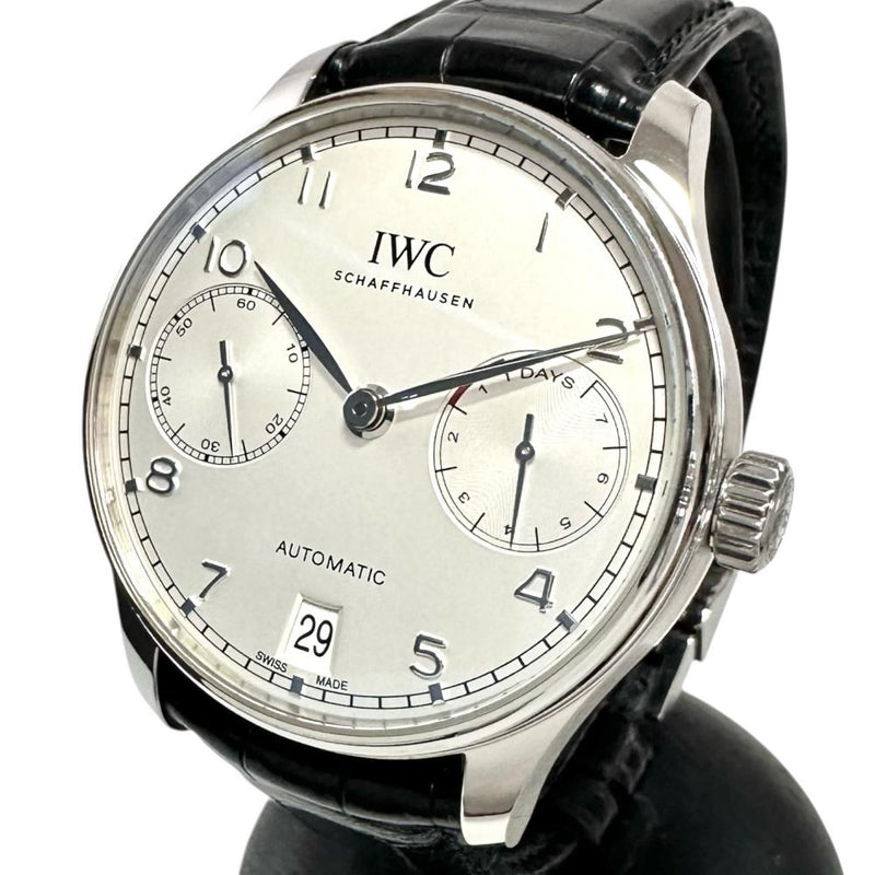 【IWC/インターナショナルウォッチカンパニー】 IW500712 ポルトギーゼ 7DAYS/7デイズ　保証書/ギャラ/箱付き　パワーリザーブ 裏スケルトン 腕時計 ステンレススチール/レザー 自動巻き/オートマ シルバー文字盤/黒革ベルト メンズ
【中古】【真子質店】【BL】




【KSDT】