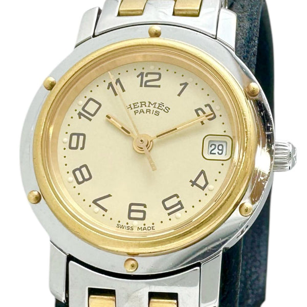 【HERMES/エルメス】 CL4.220 クリッパー 腕時計 ステンレススチール/GP クオーツ ベージュ文字盤/ゴールドシルバーコンビベルト レディース
【中古】【真子質店】【GD】




【DYT】