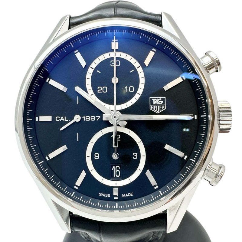 【TAG HEUER/タグホイヤー】 CAR2110 カレラ クロノグラフ　キャリバー1887 裏スケルトン　保証書/ギャラ付き 腕時計 ステンレススチール/レザー 自動巻き/オートマ ブラック文字盤/ブラックレザーベルト メンズ
【中古】【真子質店】【GD】




【ITDMa】