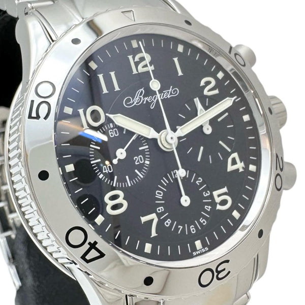 【Breguet/ブレゲ】 3800ST アエロナバル タイプXX クロノグラフ　保証書/ギャラ/箱付き 腕時計 ステンレススチール 自動巻き/オートマ ブラック文字盤/シルバーベルト メンズ
【中古】【真子質店】【BL】




【YDSx】