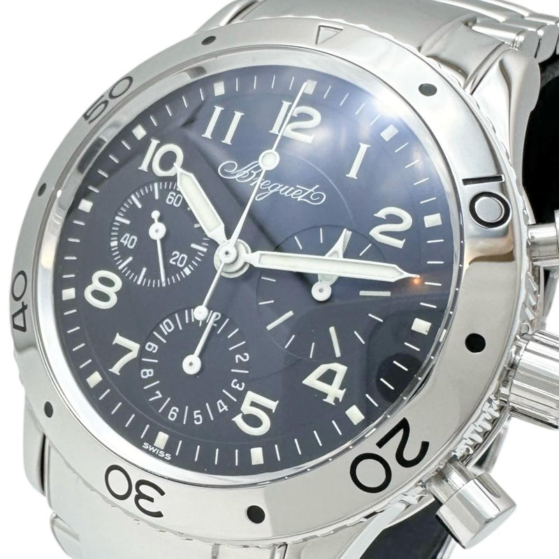 【Breguet/ブレゲ】 3800ST アエロナバル タイプXX クロノグラフ　保証書/ギャラ/箱付き 腕時計 ステンレススチール 自動巻き/オートマ ブラック文字盤/シルバーベルト メンズ
【中古】【真子質店】【BL】




【YDSx】