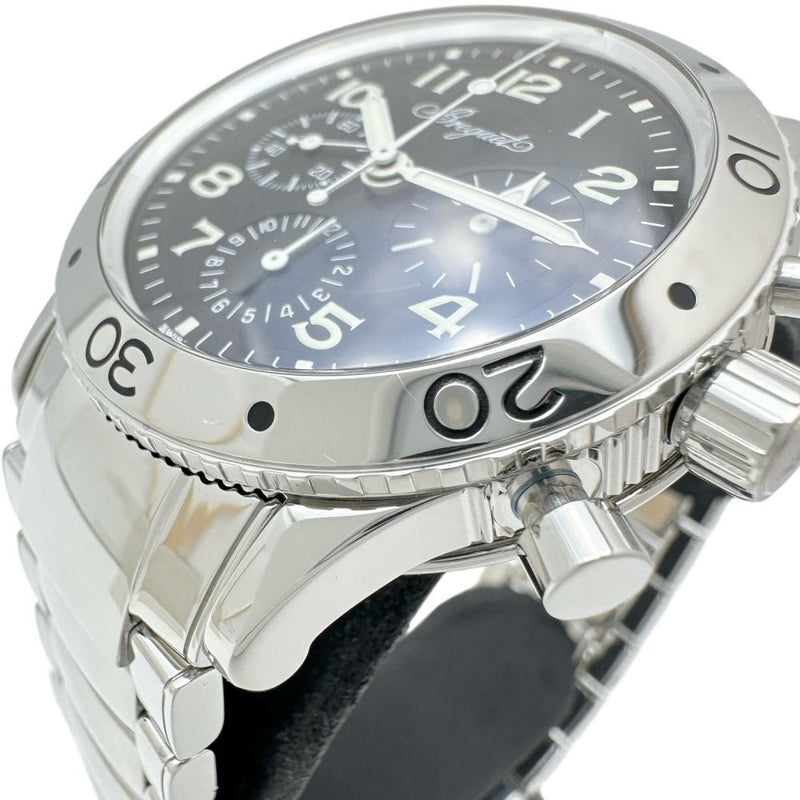 【Breguet/ブレゲ】 3800ST アエロナバル タイプXX クロノグラフ　保証書/ギャラ/箱付き 腕時計 ステンレススチール 自動巻き/オートマ ブラック文字盤/シルバーベルト メンズ
【中古】【真子質店】【BL】




【YDSx】