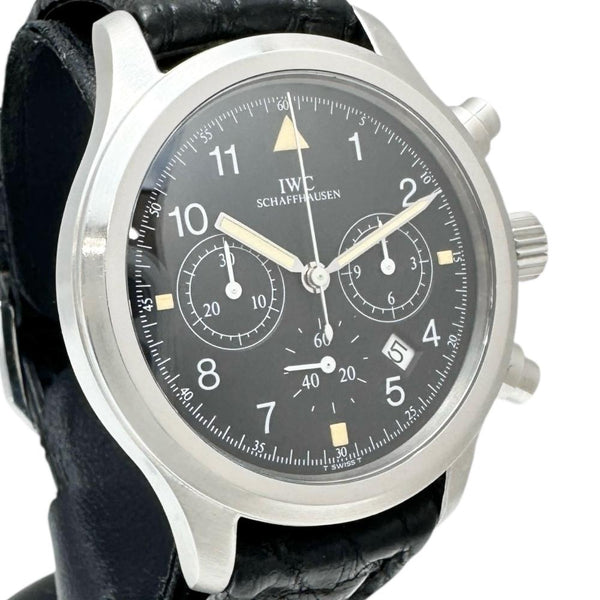 【IWC/インターナショナルウォッチカンパニー】 IW374101 フリーガー クロノグラフ ※バッテリー交換済　トリチウム 腕時計 ステンレススチール/レザー クオーツ ブラック文字盤/ブラックレザーベルト メンズ
【中古】【真子質店】【GD】




【IKMaMi】