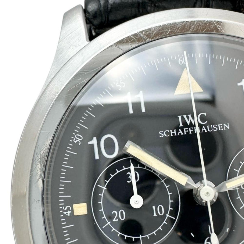 【IWC/インターナショナルウォッチカンパニー】 IW374101 フリーガー クロノグラフ ※バッテリー交換済　トリチウム 腕時計 ステンレススチール/レザー クオーツ ブラック文字盤/ブラックレザーベルト メンズ
【中古】【真子質店】【GD】




【IKMaMi】