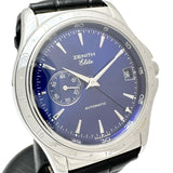 【ZENITH/ゼニス】 90/01 0030 682 エリート GMT 腕時計 ステンレススチール/レザー/（尾錠純正） 自動巻き/オートマ ブルー文字盤/ブラックレザー（社外） メンズ
【中古】【真子質店】【GD】




【IMaSK】