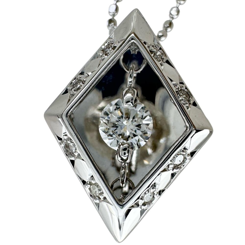 スウィング 揺れるデザイン ダイヤモンド 0.20ct ネックレス K18WG