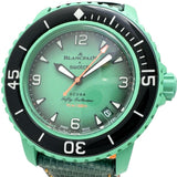 【Swatch/斯沃琪】SO35I100 宝珀联名五十噚印度洋系列 透底 附保修卡/说明书/表盒 腕表/皮革/生物陶瓷 自动机械/自缠式 绿色表盘/绿色皮带 男士
【中古】【真子质店】【GD】




【MaMoT】