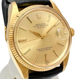 【ROLEX/ロレックス】 オイスターパーペチュアル デイト 1503 ヴィンテージ/アンティーク 腕時計 K18YGイエローゴールド/レザー 自動巻き/オートマ (1964年頃) シャンパン文字盤/ブラックレザー社外ベルト メンズ
【中古】【真子質店】【BL】




【KKYY】
【ex】