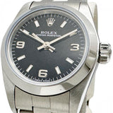 【ROLEX/ロレックス】 オイスターパーペチュアル 67180 腕時計 ステンレススチール 自動巻き/オートマ S番（1993年） ブラック文字盤/シルバーベルト レディース
【中古】【真子質店】【BL】




【DxIMo】
【ex】