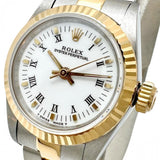 【ROLEX/ロレックス】 オイスターパーペチュアル 67193 ローマン 腕時計 ステンレススチール/K18YGイエローゴールド 自動巻き/オートマ L番（1990年） ホワイト文字盤/ゴールドシルバーコンビベルト レディース
【中古】【真子質店】【BL】




【DSMox】
【ex】
