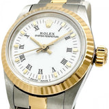 【ROLEX/ロレックス】 オイスターパーペチュアル 67193 ローマン 腕時計 ステンレススチール/K18YGイエローゴールド 自動巻き/オートマ L番（1990年） ホワイト文字盤/ゴールドシルバーコンビベルト レディース
【中古】【真子質店】【BL】




【DSMox】
【ex】