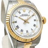 【ROLEX/ロレックス】 オイスターパーペチュアル 67193 ローマン 腕時計 ステンレススチール/K18YGイエローゴールド 自動巻き/オートマ L番（1990年） ホワイト文字盤/ゴールドシルバーコンビベルト レディース
【中古】【真子質店】【BL】




【DSMox】
【ex】
