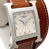 【HERMES/エルメス】 Hウォッチ ドゥブルトゥール HH1.210 ロングブレス　保証書/ギャラ/箱付き 腕時計 ステンレススチール/レザー クオーツ アイボリー文字盤/ブラウンレザーベルト レディース
【中古】【真子質店】【GD】




【IxIT】