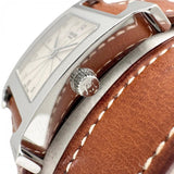 【HERMES/エルメス】 Hウォッチ ドゥブルトゥール HH1.210 ロングブレス　保証書/ギャラ/箱付き 腕時計 ステンレススチール/レザー クオーツ アイボリー文字盤/ブラウンレザーベルト レディース
【中古】【真子質店】【GD】




【IxIT】