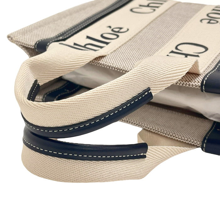 ★★最終特価品【Chloe/クロエ】 WOODY スモールトートバッグ CHC21US385E6691J 2WAY トートバッグ  ハンドバッグ リネン/レザー アイボリー/ブラック レディース【中古】【真子質店】【BL】




【KDMi】