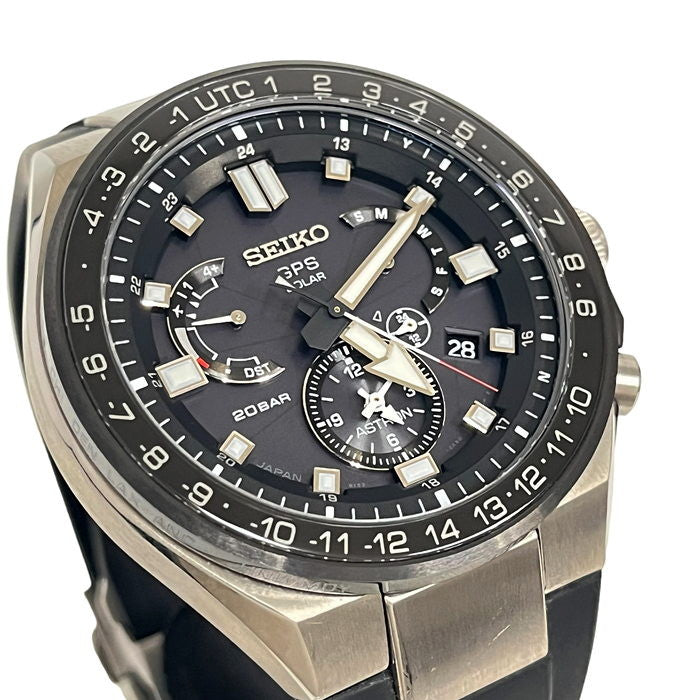 【SEIKO/セイコー】 SBXB169/8X53-0BB0-２ アストロン GPS 　電波 腕時計 ステンレススチール/ラバー ソーラー 黒文字盤  メンズ