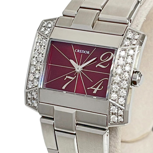 ★★最終特価品【SEIKO/セイコー】 クレドール ノード GSTE919(1E70-0BL0)  ダイヤベゼル 腕時計 ステンレススチール/ダイヤモンド クオーツ ボルドー文字盤 レディース
【中古】【真子質店】【GD】




【MoMiMa】