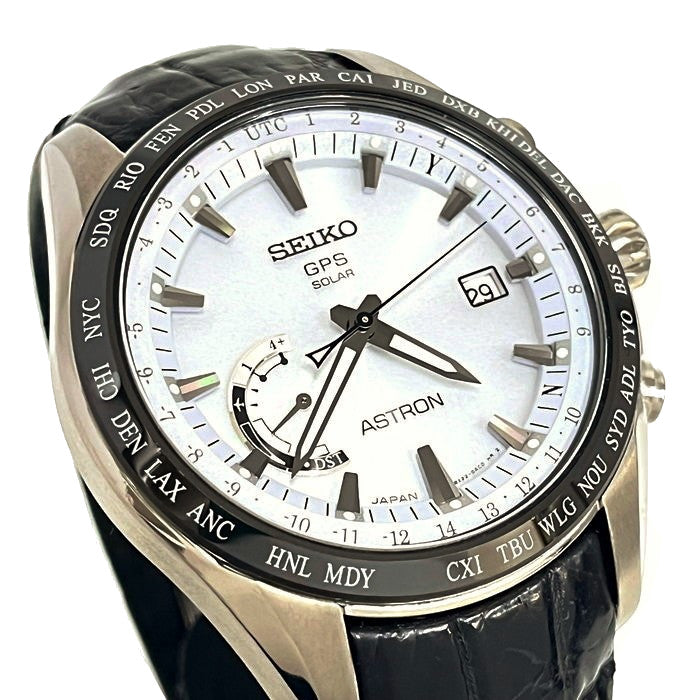 【SEIKO/セイコー】 アストロン 8X22-0AG0-2/SBXB093 GPS 腕時計 チタン/ステンレススチール/レザー シルバー文字盤  メンズ, 【中古】【真子質店】【GD】, 【MaMox】