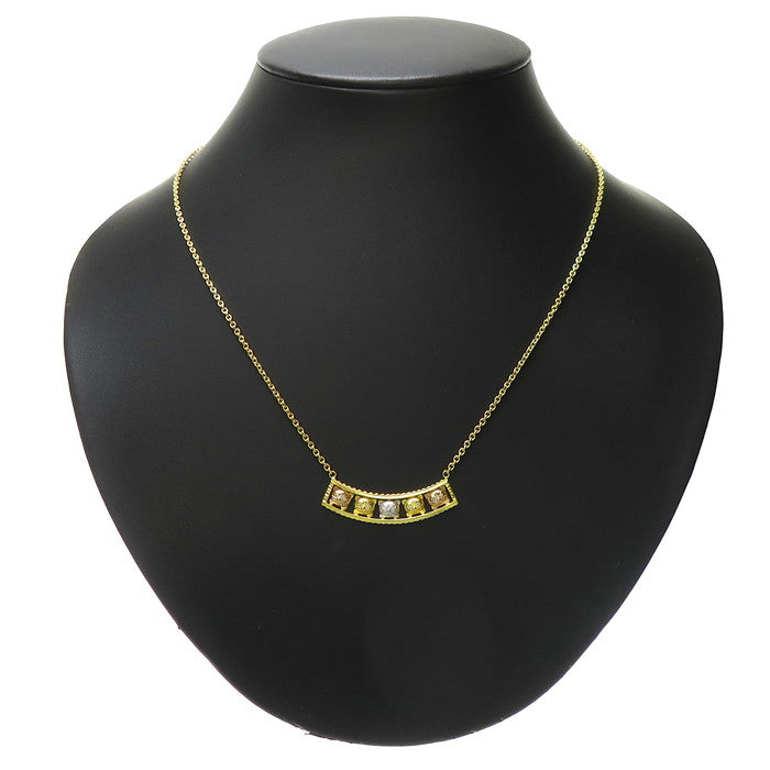 猫モチーフ/動物 スリーカラー ダイヤモンド 計0.05ct ネックレス 