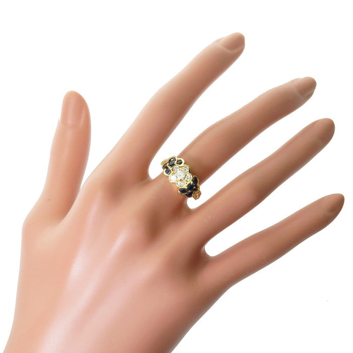 9号 花/フラワー サファイア 計0.89ct ダイヤモンド 計0.70ct リング 