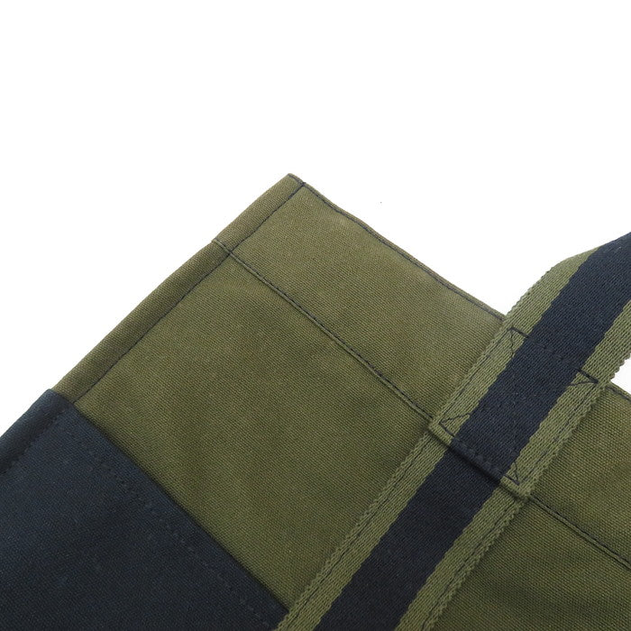 【美品】 HERMES キャンパス トートバッグ　ブラック　ユニセックス HERMES/エルメス】 トートバッグ キャンバス ブラック/モス