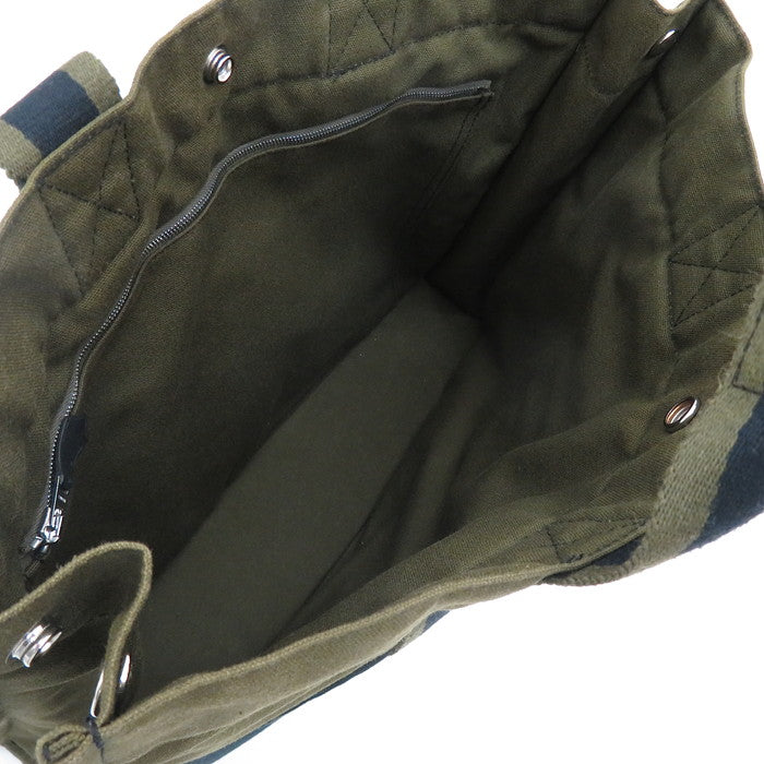HERMES/エルメス】 トートバッグ キャンバス ブラック/モスグリーン