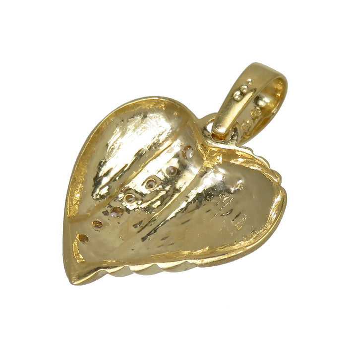 ハート 一部艶消し ダイヤモンド 計0.06ct ペンダントトップ K18