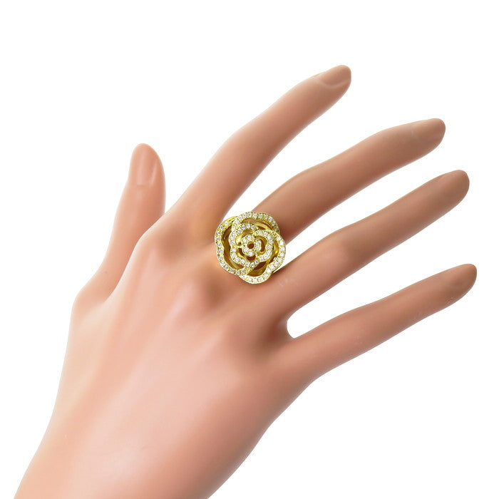 17号 バラ/花/フラワー ダイヤモンド 計0.54ct リング・指輪 K18