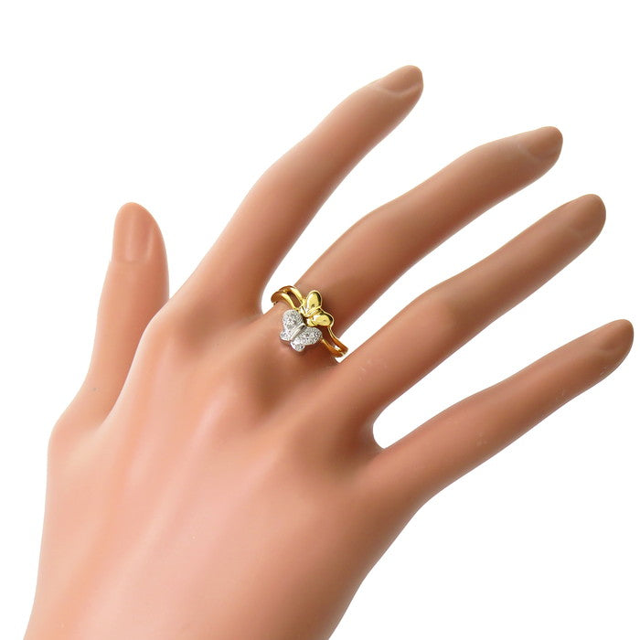 13.5号 蝶モチーフ ダイヤモンド 計0.05ct リング・指輪 K18ゴールド 