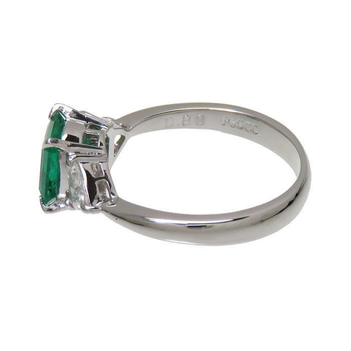 10.5号 エメラルド 0.88ct ダイヤモンド 計0.40ct リング・指輪 Pt900 