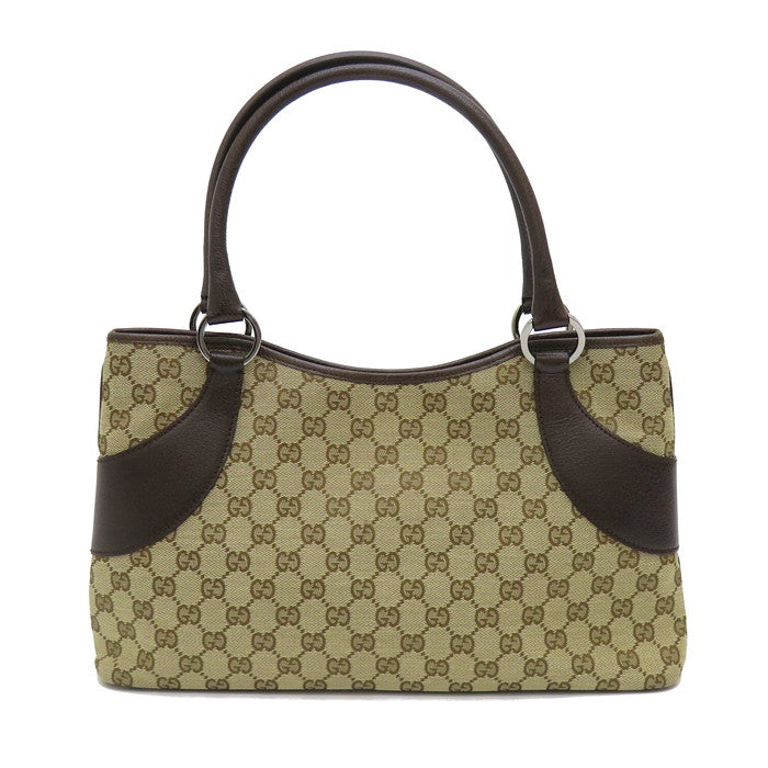 【GUCCI/グッチ】 113015 トートバッグ GGキャンバス/レザー ベージュxブラウン レディース【中古】【真子質店】【BL】, 【TKMo】